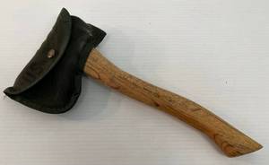 lot 99 image: Vintage Stanley Camp Hatchet In US Military Hatchet Cover