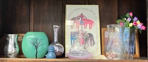 lot 131 image: Shelf Full Of Misc. Vintage And Antique Items