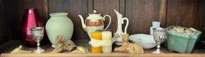 lot 132 image: Shelf Full Of Misc. Vintage And Antique Items
