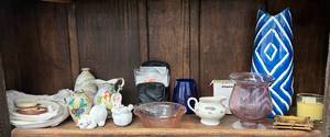 lot 133 image: Shelf Full Of Misc. Vintage And Antique Items