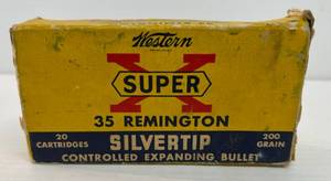 lot 146 image: 1 Box Of Western Super X 35 Remington Silver Tip Ammo (Missing Seven)