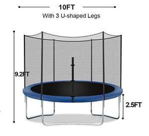 10FT Trampoline with Enclosure Net Outdoor Jump Rectangle Trampoline - ASTM Approved-Combo Bounce Exercise Trampoline PVC Spring Cover Padding
