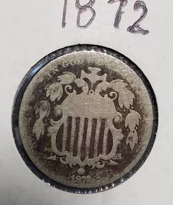 2 US SHIELD NICKELS 1872 1882
