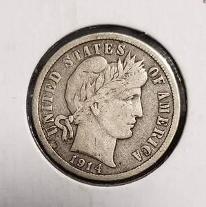 4 BARBER DIMES 1914-D 1915-S 1916 1916-S