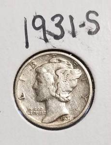 2 MERCURY DIMES 1931-S 1937-D