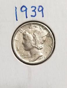 6 MERCURY DIMES 1939 1939-D 1940 1940-D 1941 1941-D