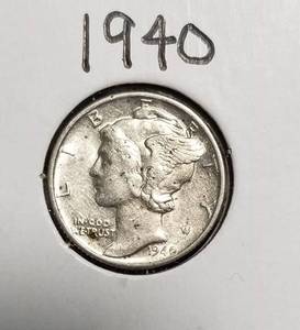 7 MERCURY DIMES 1940 1941 1942-D 1943 1944-D 1945 1945-D