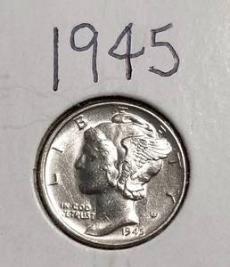 3 MERCURY DIMES 1945 1945-D 1945-S