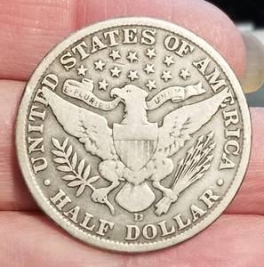 1912-D US BARBER HALF DOLLAR VG10