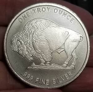 1 TROY OZ .999 FINE SILVER INDIAN BUFFALO ROUND