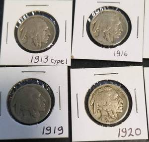 10 US BUFFALO NICKELS 1913 TY 1 1916 1917 1917-D 1918 1919 1920 1920-S 1921 1923