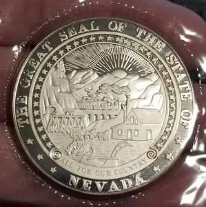 1 TROY OZ .999 FINE SILVER NEVADA STATE SEAL WILD HORSES ROUND SEALED