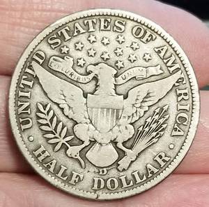 1915-D US BARBER HALF DOLLAR VG10