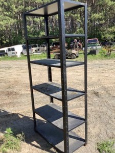 lot 141 image: Metal shelf w6 shelves