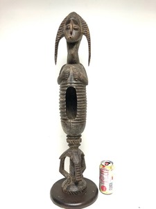 Exceptional Early Bamana Figural slit Drum