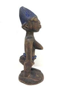Old Carved Yoruba Ere Ibeji Standing Female Figure