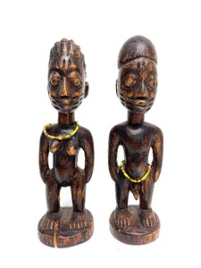 Pair of Carved Yoruba Ebeji Twin Figures