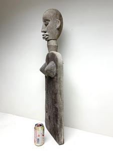 Unusual Large Carved Female Plank Figure