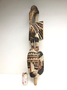 Large Carved Old Burkina Faso or Mali Hornbill Bird Mask