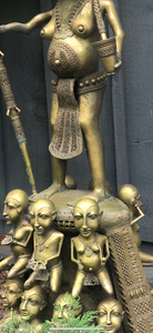 Awesome Old Large Tikar Bronze Female Guardian Figure