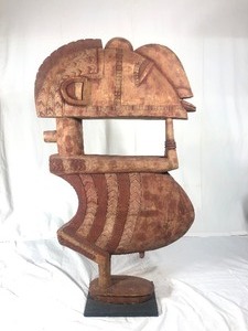 HUGE Old Carved Standing Male Baga Nimba Figural Statue