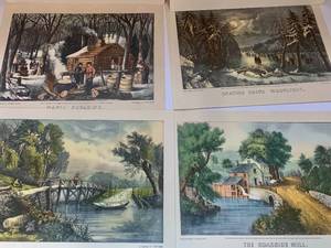 lot 42 image: Currier and Ives Print Set