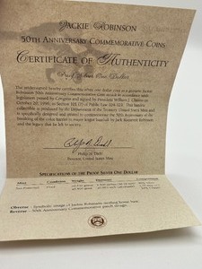 lot 79 image: Jackie Robinson Commemorative Proof One Dollar Coin