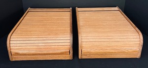 lot 44 image: Pair of Teak Cassette Tape Storage Cases