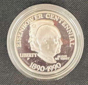 lot 64 image: United States Mint Eisenhower Centennial Silver Dollar with Box and Certificate
