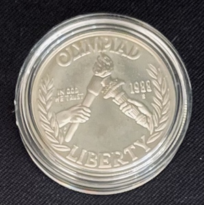 lot 103 image: United States Mint 1988 Olympic Silver Dollar Proof Coin