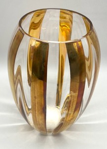 lot 124 image: Elegant Golden Striped Vase