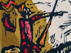 lot 132 image: Vintage Don Quixote Needlepoint Framed Art
