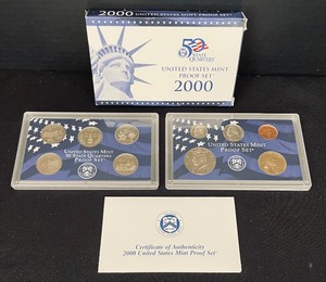 lot 138 image: (6) United States Mint 2000-2005 Coin Proof Sets with Certificates