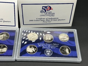 lot 219 image: 2007 and 2008 State Quarter Coin Proof Sets