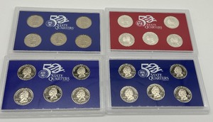 lot 231 image: 2002, 2003, 2004 and 2005 United States State Quarter Mint Proof Sets