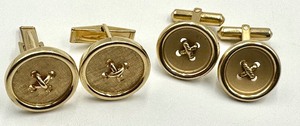 lot 274 image: 14k Button Covers and Cufflinks