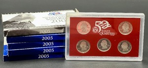 lot 355 image: (5) 2005 United States Mint State Quarter Proof Sets
