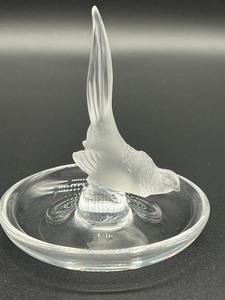 lot 349 image: Lalique Pheasant Ring Dish - Lalique Pheasant Ring Holder