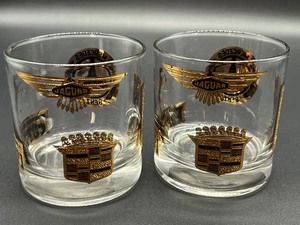 lot 343 image: Pair of Vintage Luxury Car Lowball Cocktail Glasses