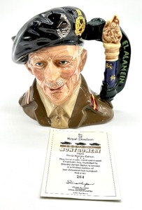 lot 338 image: Royal Douton El Alamein Edition Character Jug - Royal Doulton El Amlamein Toby Mug