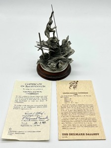 lot 335 image: 1982 Chilmark Pewter  Donald Polland Figurine Yakima Salmon Fisherman