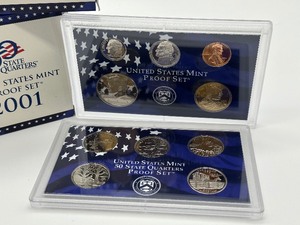 lot 297 image: (2) United States 2001 Coin Proof Sets