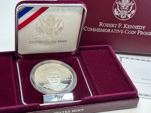 lot 407 image: United States Robert F. Kennedy  Silver Dollar Proof Coin
