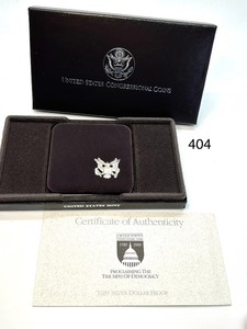 lot 404 image: United States Congressional 1989 Silver Dollar Proof Coin