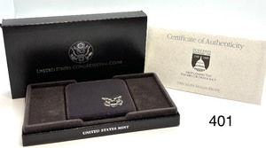 lot 401 image: United States Congressional 1989 Silver Dollar Proof Coin