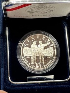 lot 421 image: United States 2004 Lewis and Clark Bicentennial Silver Dollar Proof Coin