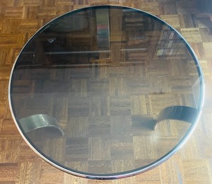 lot 433 image: Retro Glass Top Coffee Table with Chrome Base