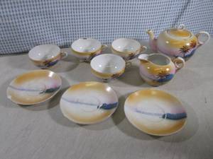 lot 33 image: (BS) Vintage Hand Painted Tea Set...