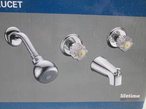 lot 183 image: (BS) Plumb Works Two Handle Tub & S...