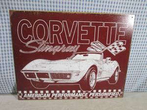 lot 204 image: (EC1) Corvette Stingray Tin Sign 16...
